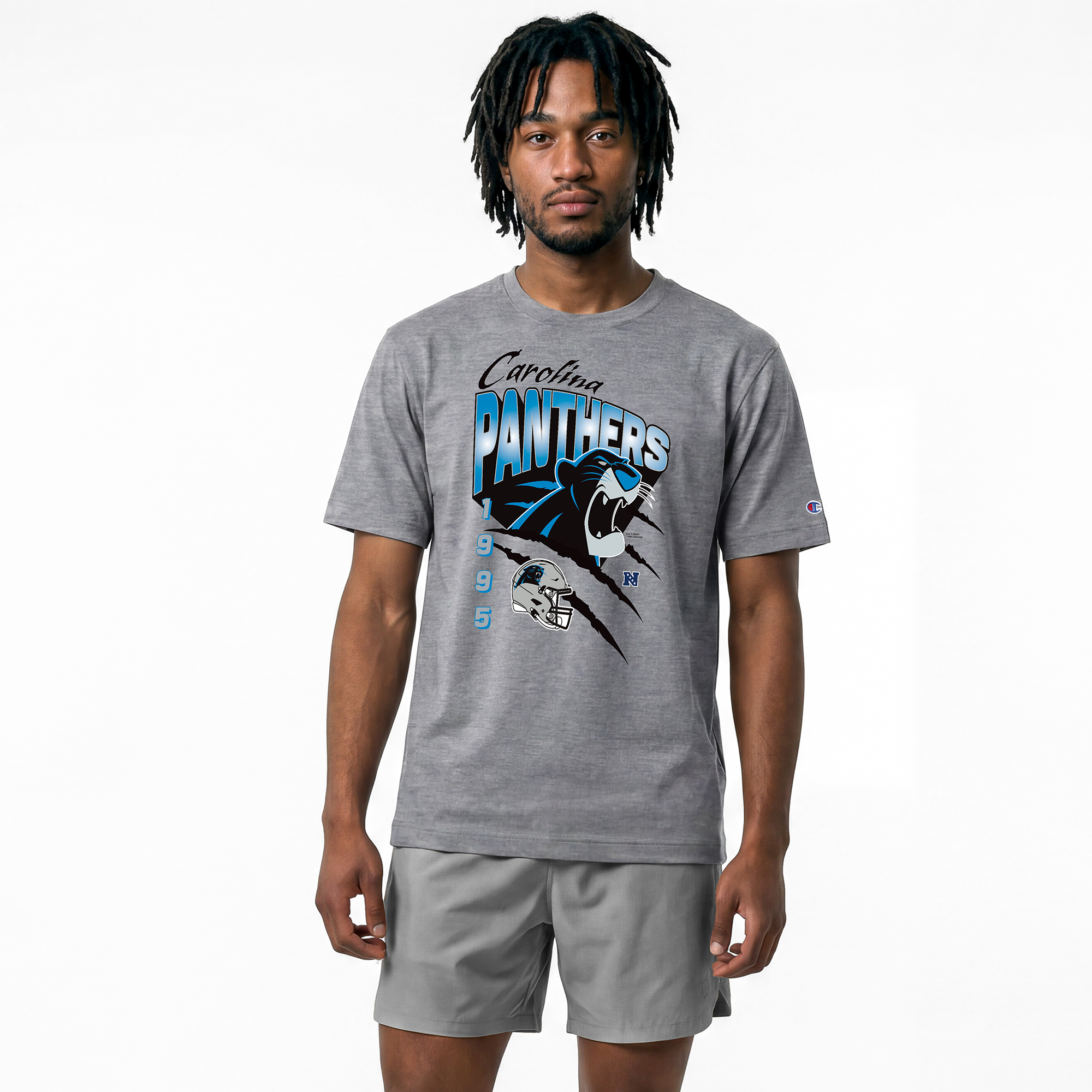 Men's Disney x Champion Gray Carolina Panthers Bagheera All-Star T-Shirt