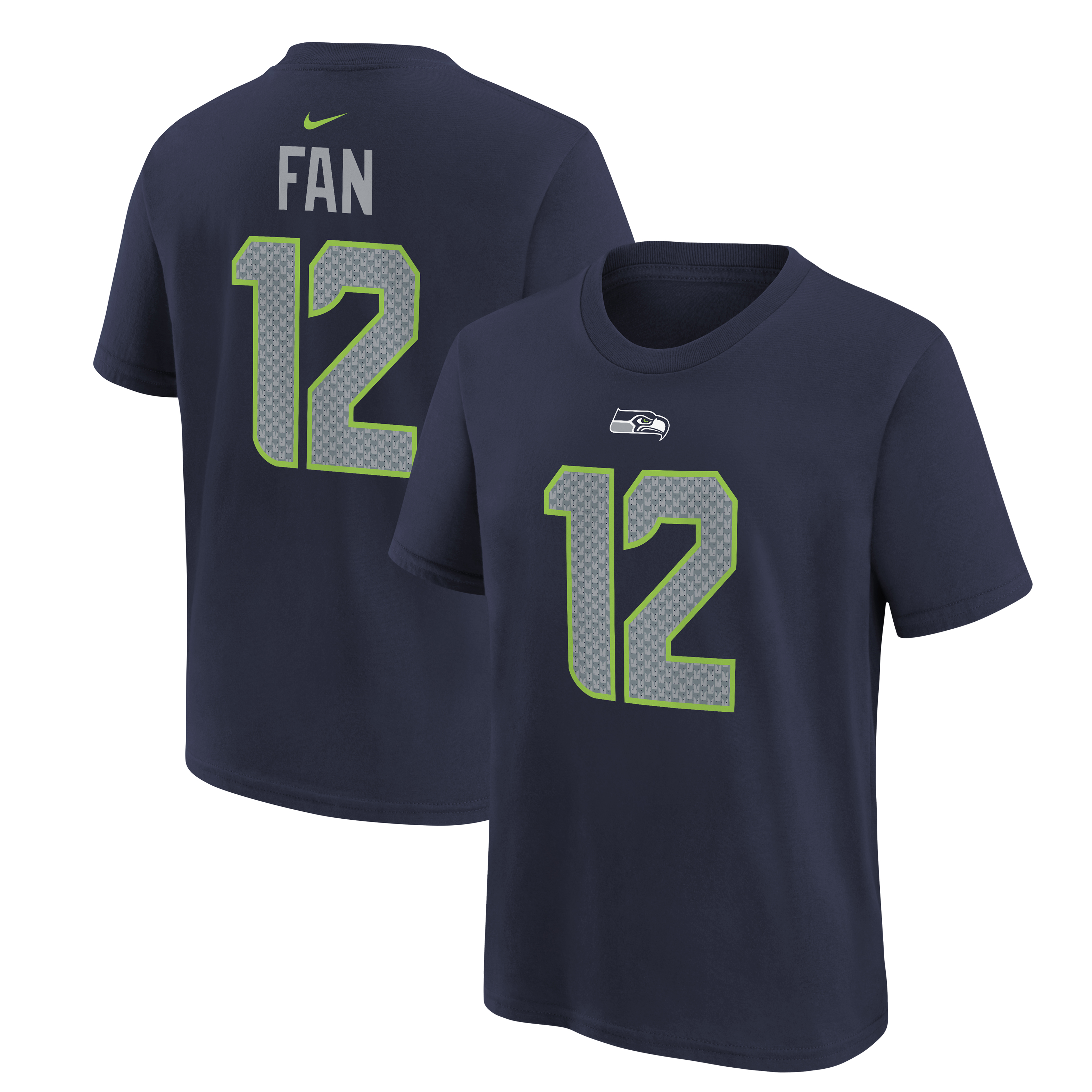 Youth Nike 12 Fan College Navy Seattle Seahawks Name & Number T-Shirt