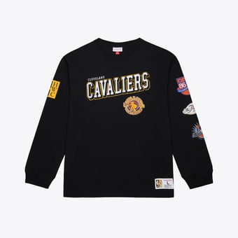 Men's Mitchell & Ness  Black Cleveland Cavaliers Training Camp Long-Sleeve T-Shirt
