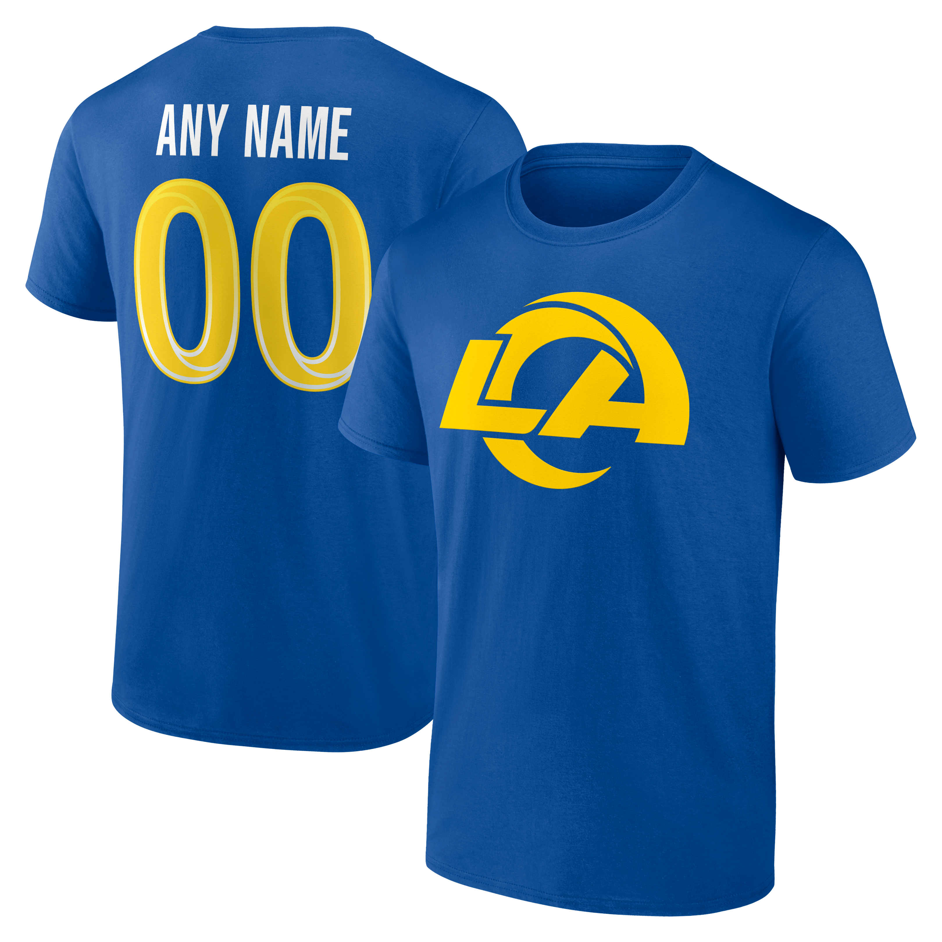 Men's Royal Los Angeles Rams Big & Tall Team Authentic Personalized Name & Number T-Shirt