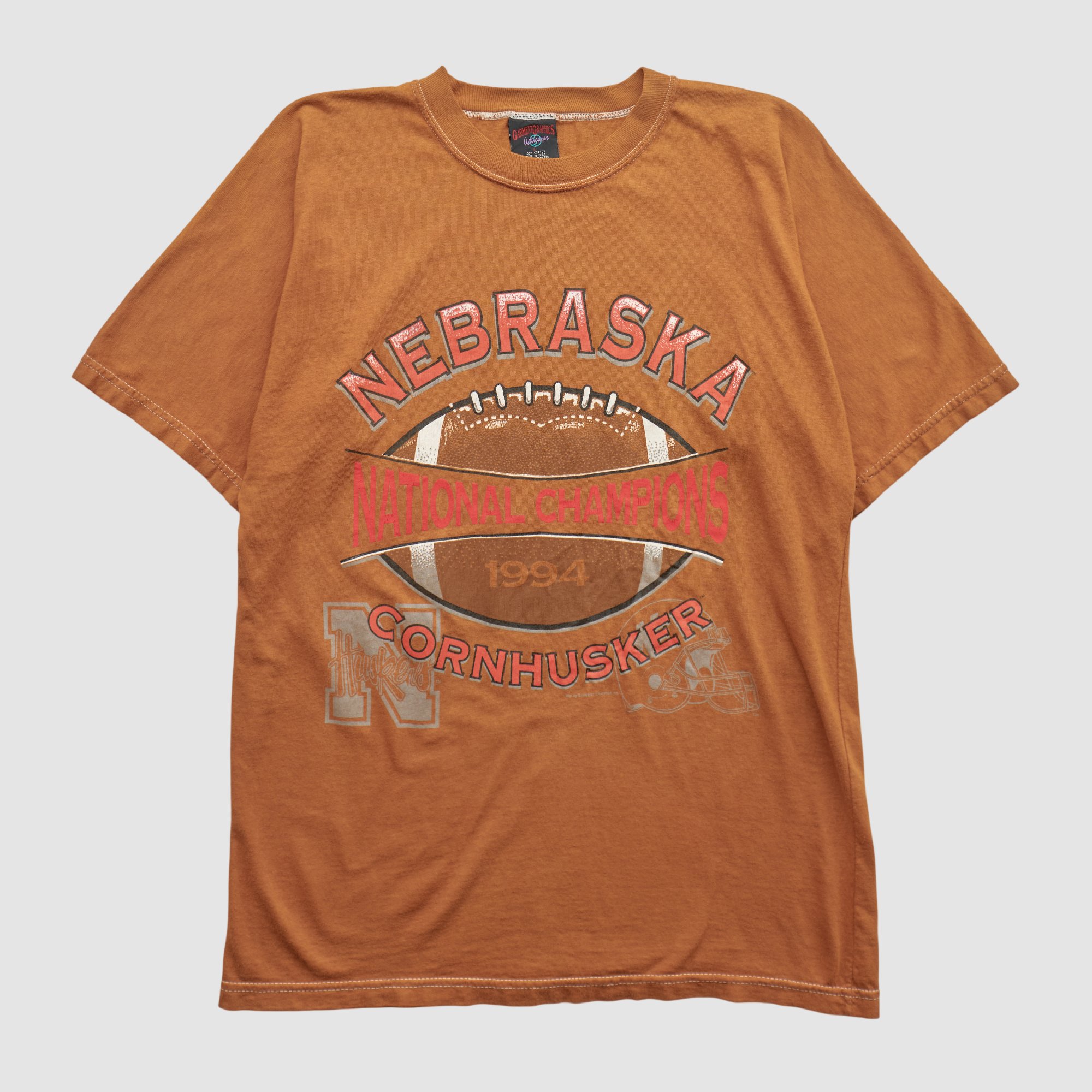 Nebraska Huskers Garment Graphics 1994 T-shirt - Clay - L by Fanatics Real Vintage
