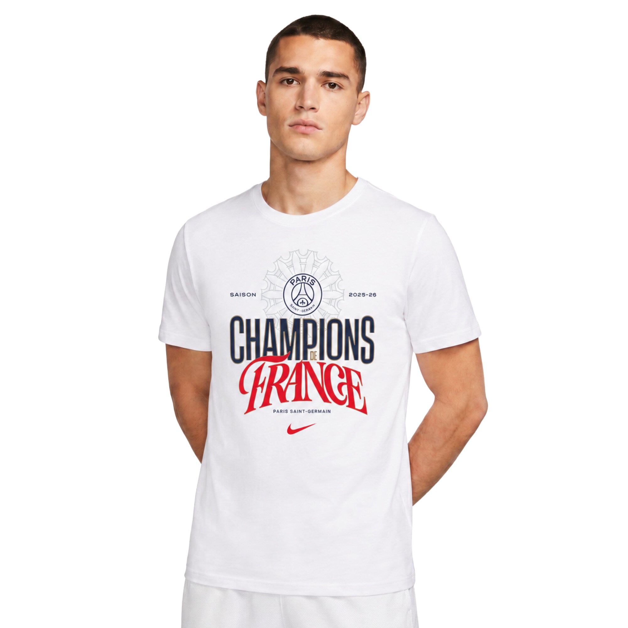 Paris Saint-Germain Nike Ligue 1 Meister-T-Shirt – Weiß