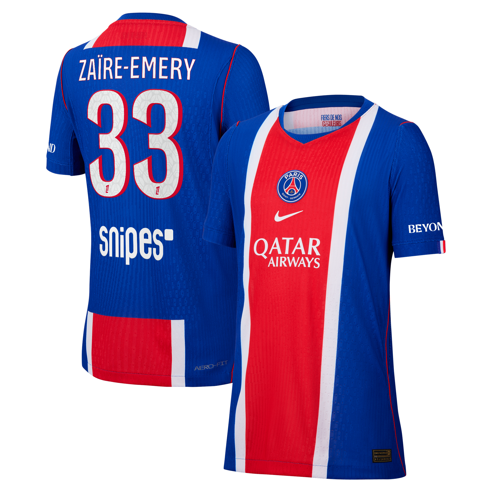 Maillot Domicile Match PSG Nike Aero-FIT 26/27 - Enfant avec flocage Zaïre-Emery 33
