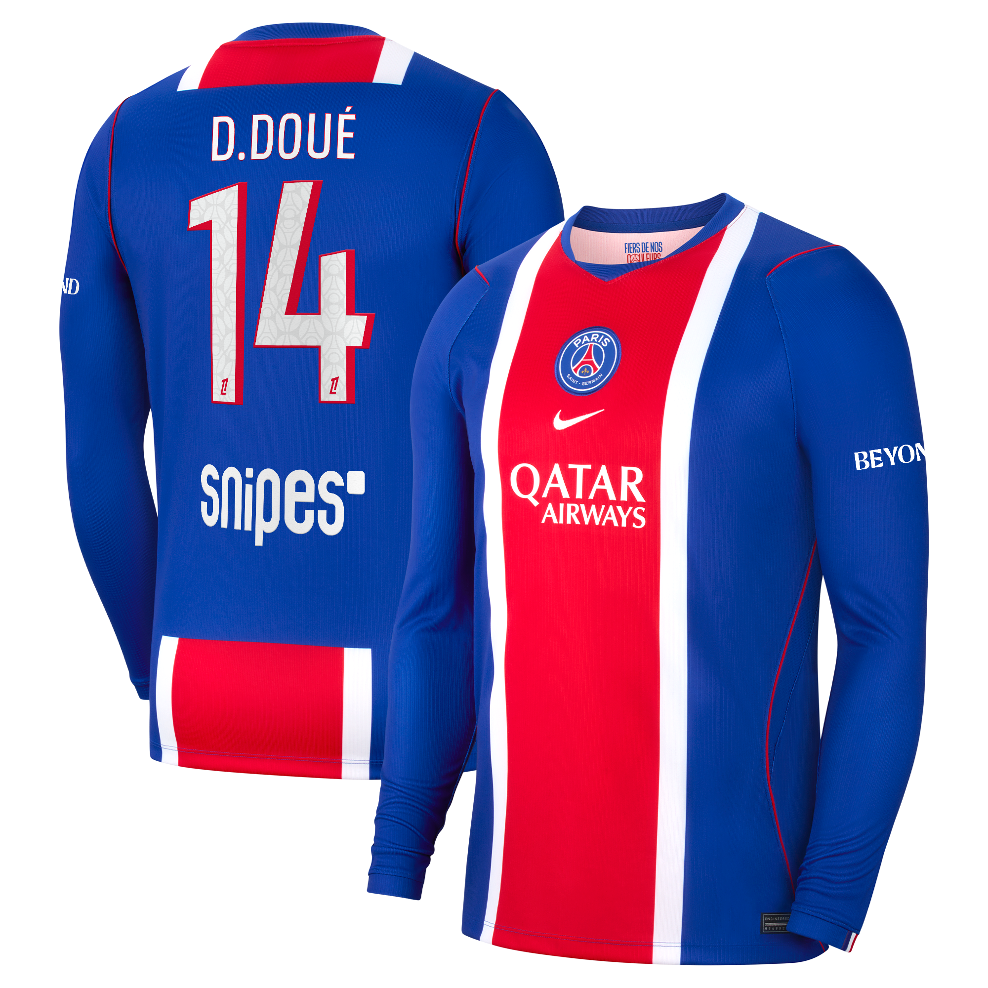 Maillot Domicile Stadium PSG Nike 26/27 - Manches longues avec flocage D.Doué 14