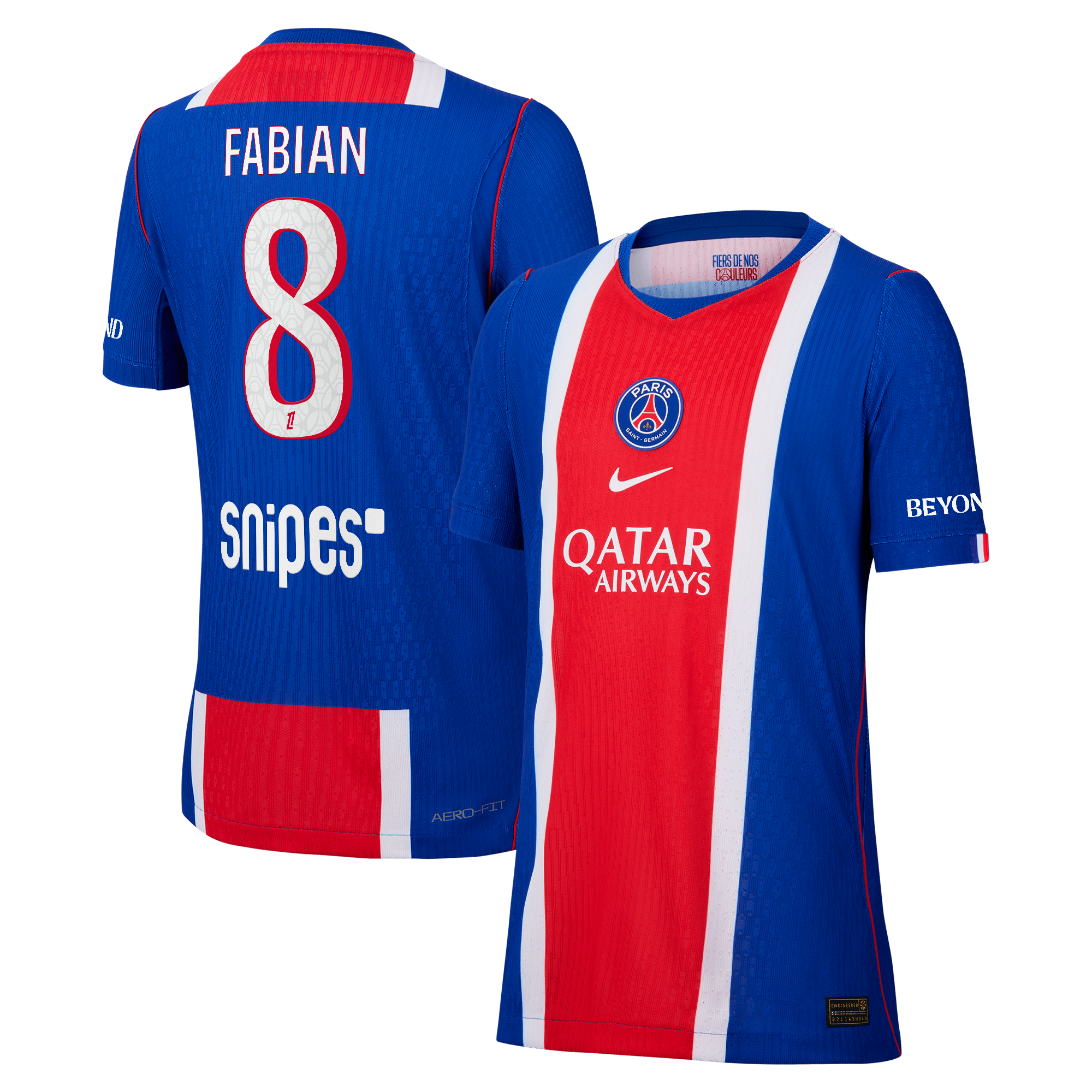 Maillot Domicile Match PSG Nike Aero-FIT 26/27 - Enfant avec flocage Fabian 8