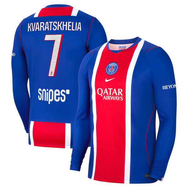 Maillot Domicile Stadium PSG Nike 26/27 - Manches longues avec flocage Kvaratskhelia 7