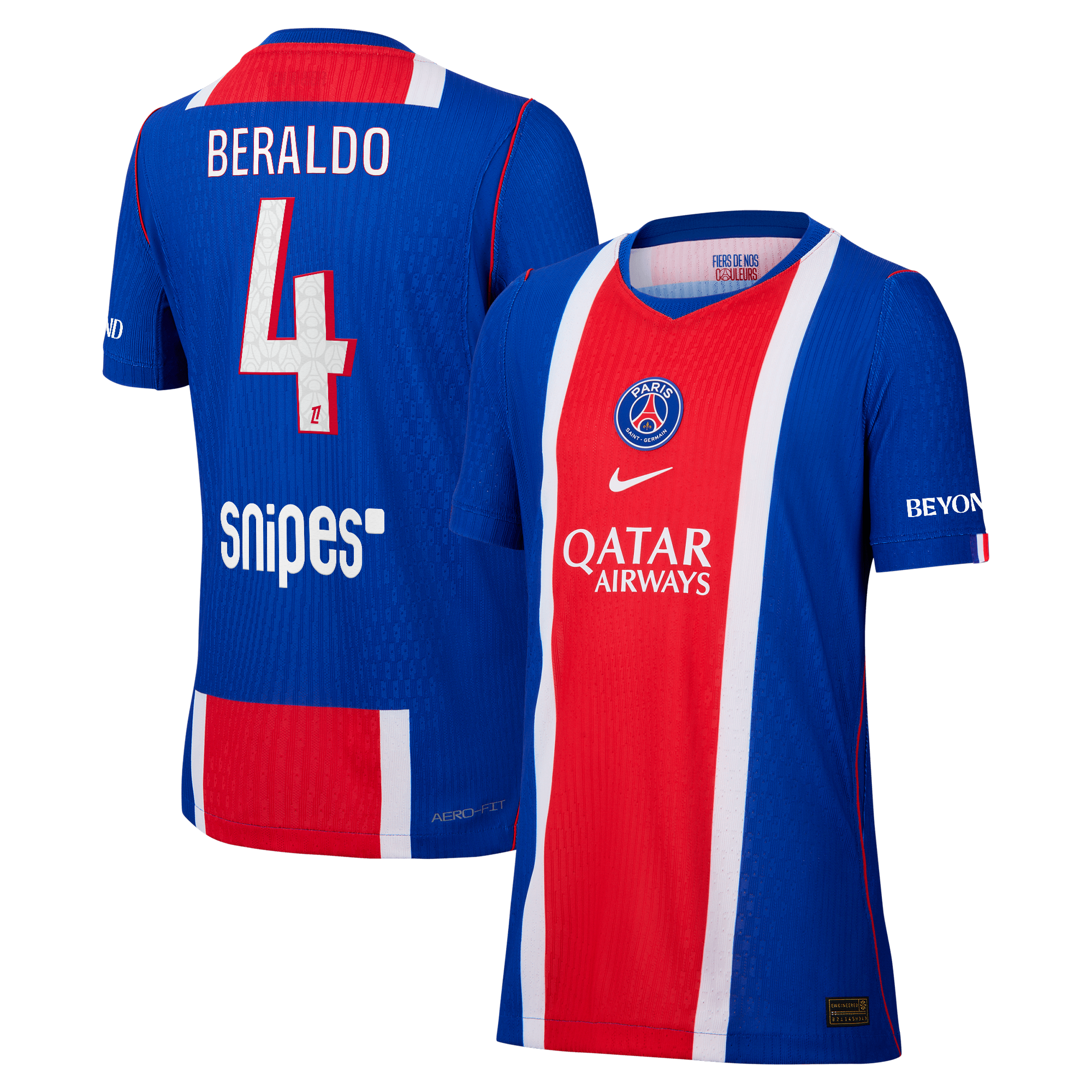Maillot Domicile Match PSG Nike Aero-FIT 26/27 - Enfant avec flocage Beraldo 4