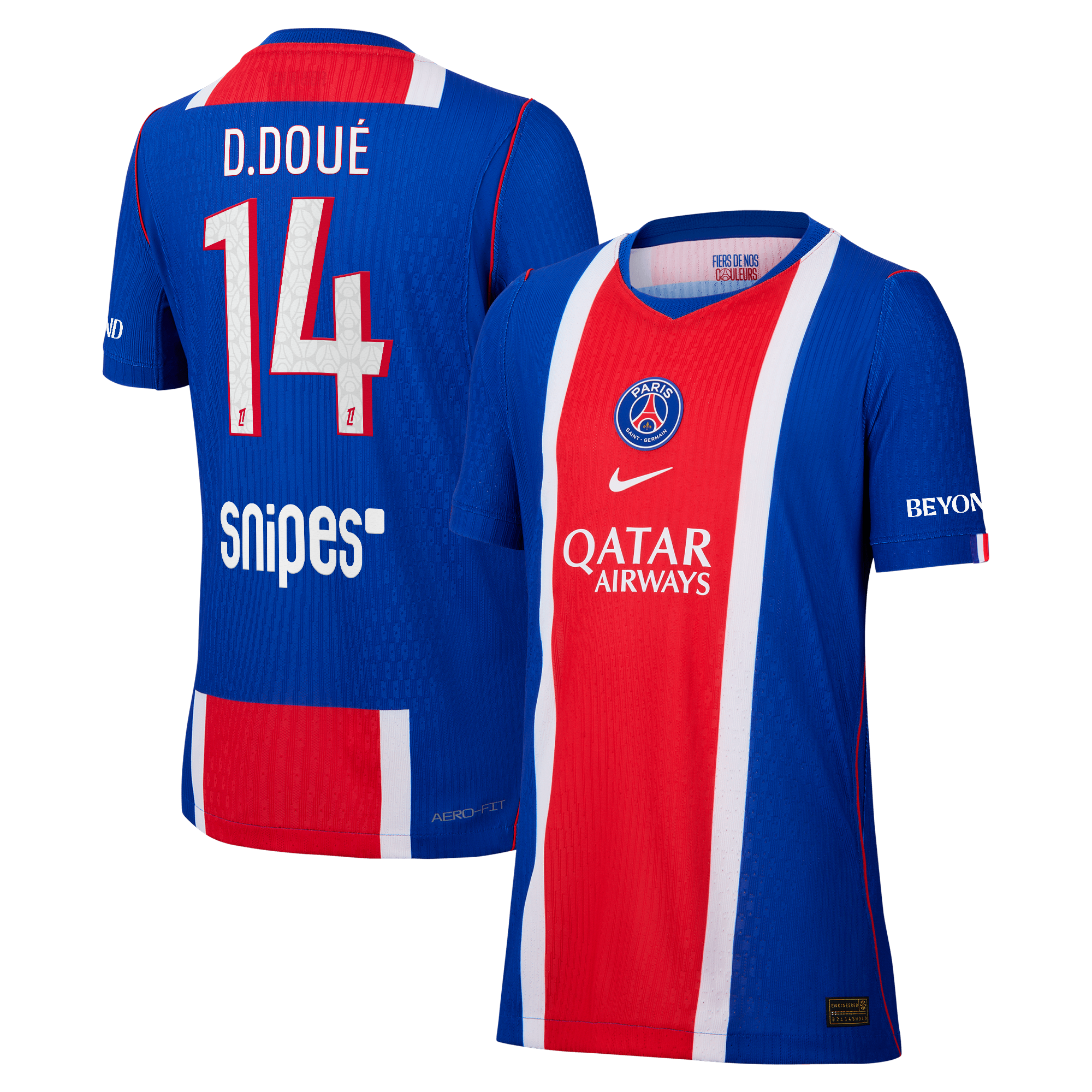 Maillot Domicile Match PSG Nike Aero-FIT 26/27 - Enfant avec flocage D.Doué 14