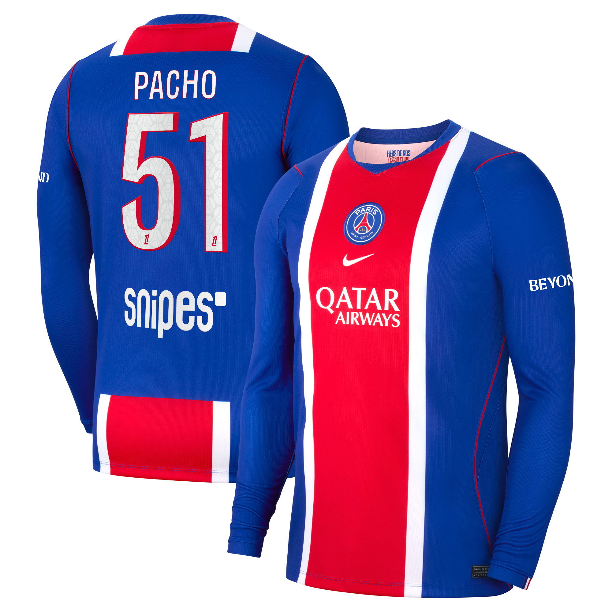 Maillot Domicile Stadium PSG Nike 26/27 - Manches longues avec flocage Pacho 51