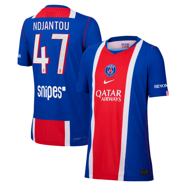 Maillot Domicile Match PSG Nike Aero-FIT 26/27 - Enfant avec flocage Ndjantou 47