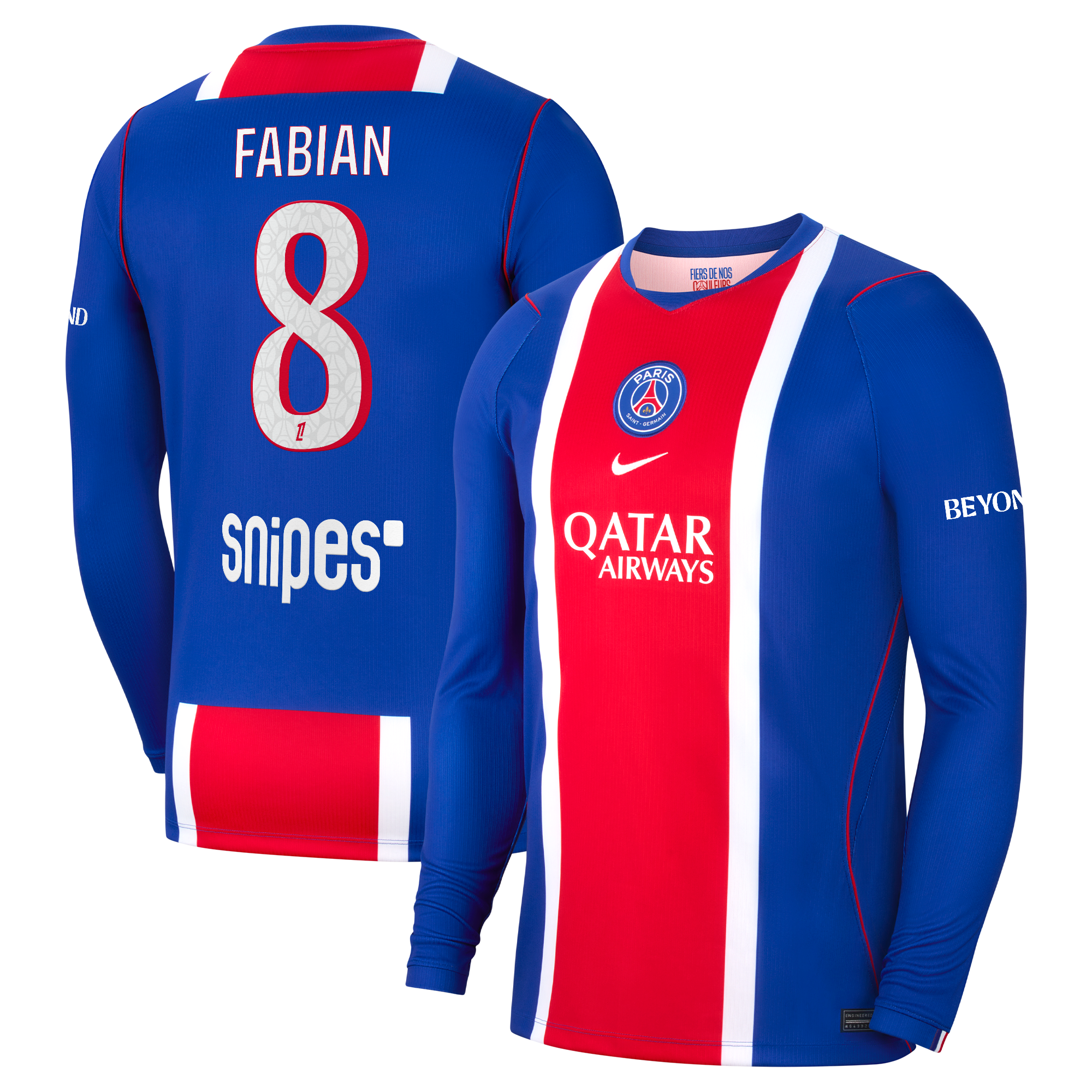 Maillot Domicile Stadium PSG Nike 26/27 - Manches longues avec flocage Fabian 8