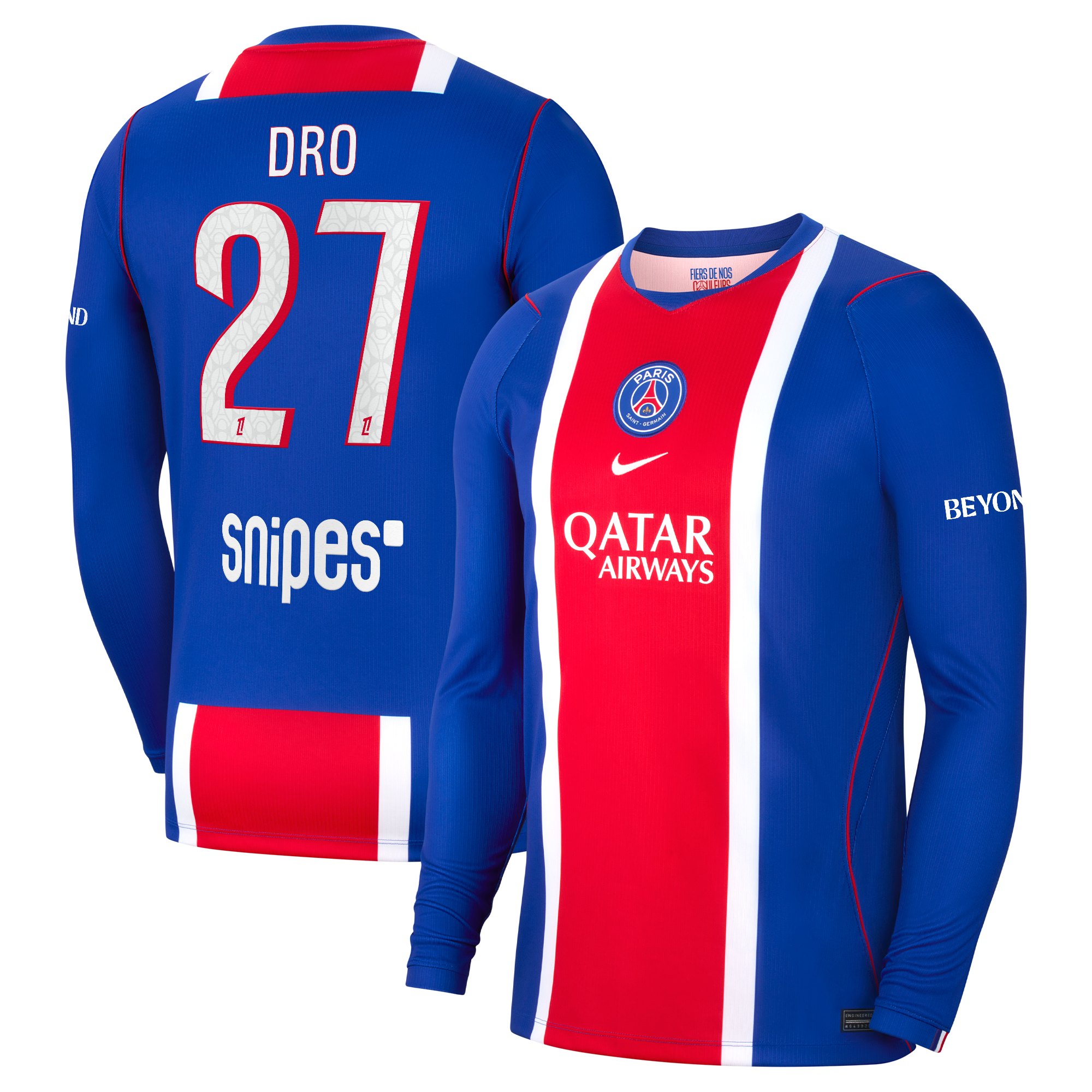 Maillot Domicile Stadium PSG Nike 26/27 - Manches longues avec flocage Dro 27
