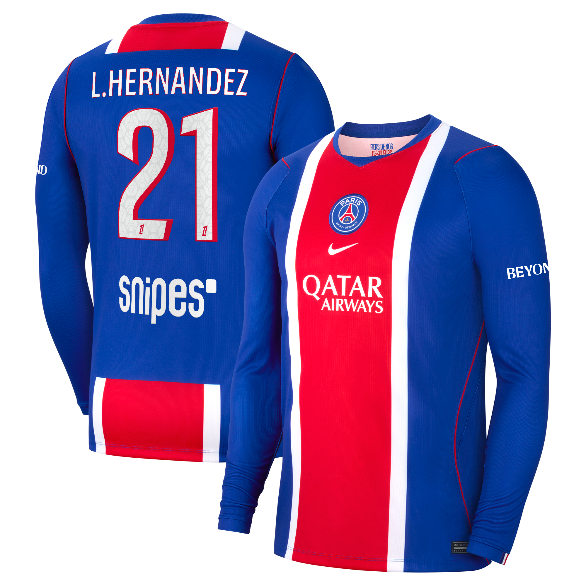 Maillot Domicile Stadium PSG Nike 26/27 - Manches longues avec flocage L.Hernandez 21