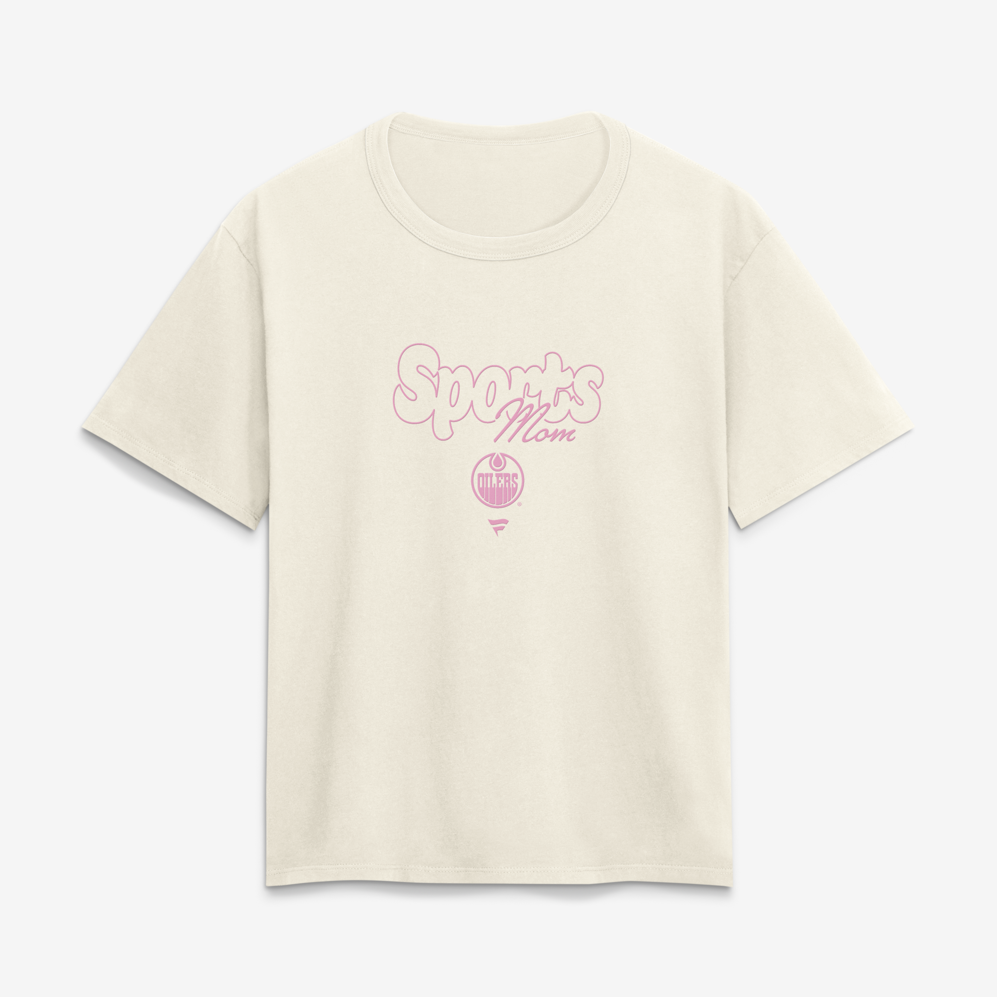 Women's Cream Edmonton Oilers Sports Mom T-Shirt
