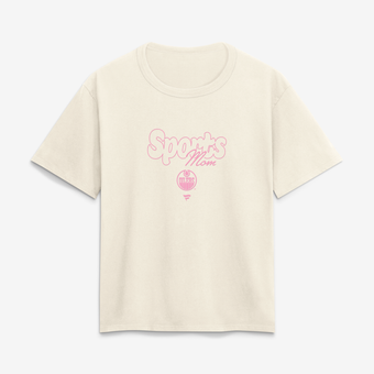 Women's Cream Edmonton Oilers Sports Mom T-Shirt