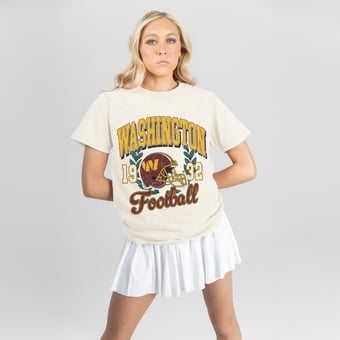 Women's Gameday Couture Natural Washington Commanders Raised on Victory T-Shirt