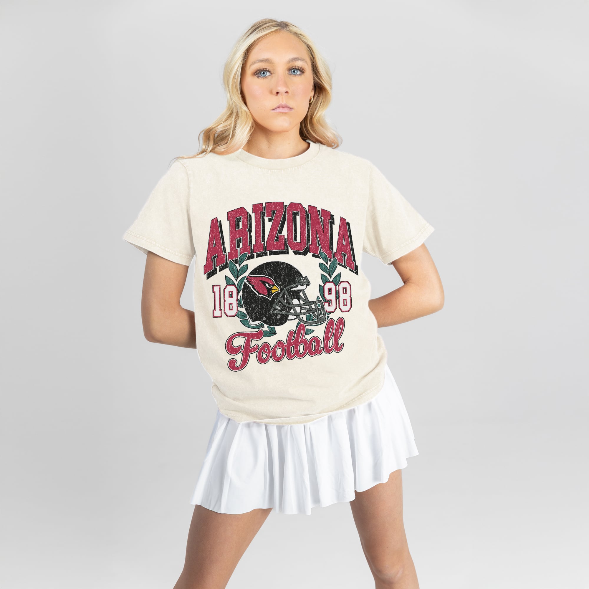 Women's Gameday Couture Natural Arizona Cardinals Raised on Victory T-Shirt