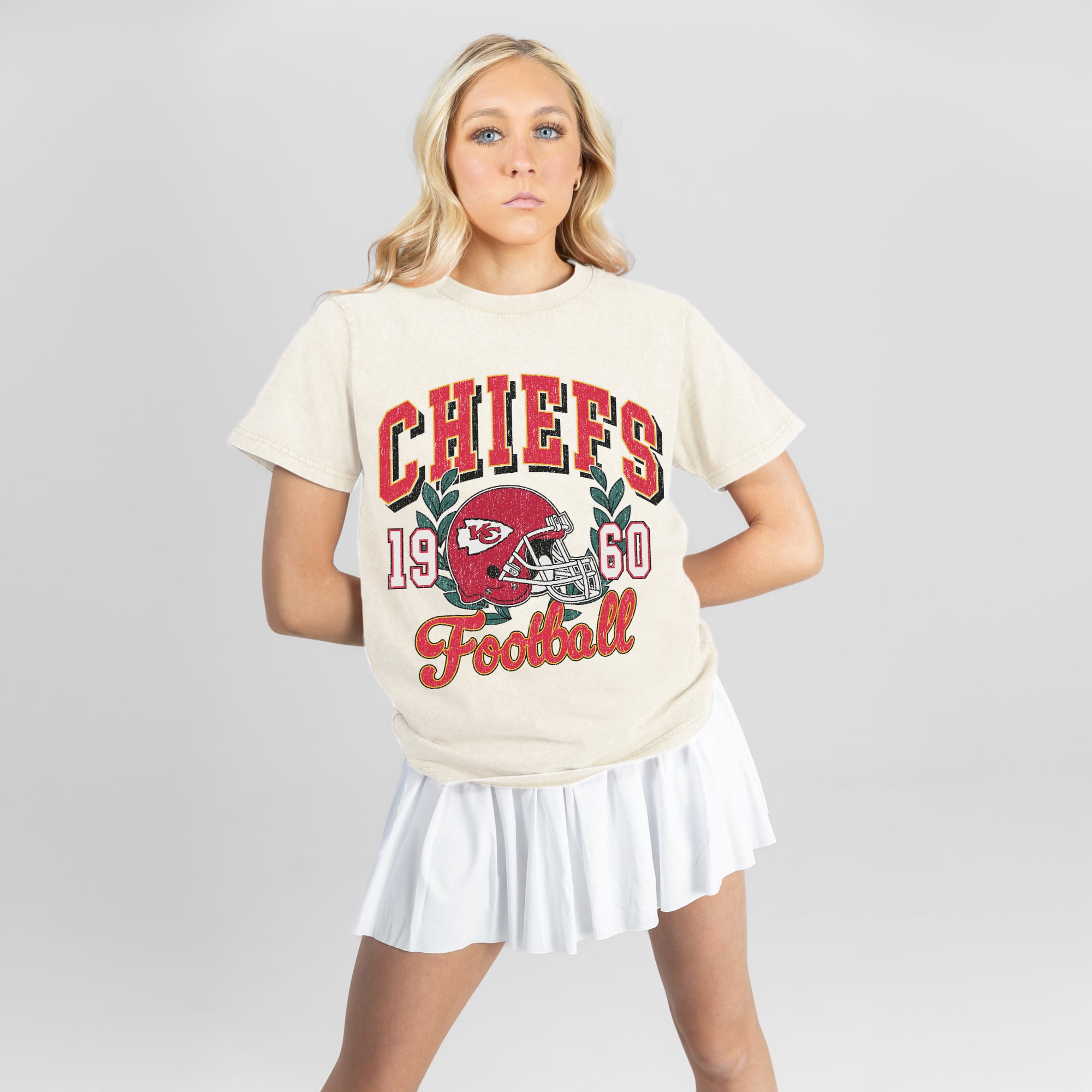 Women's Gameday Couture Natural Kansas City Chiefs Raised on Victory T-Shirt
