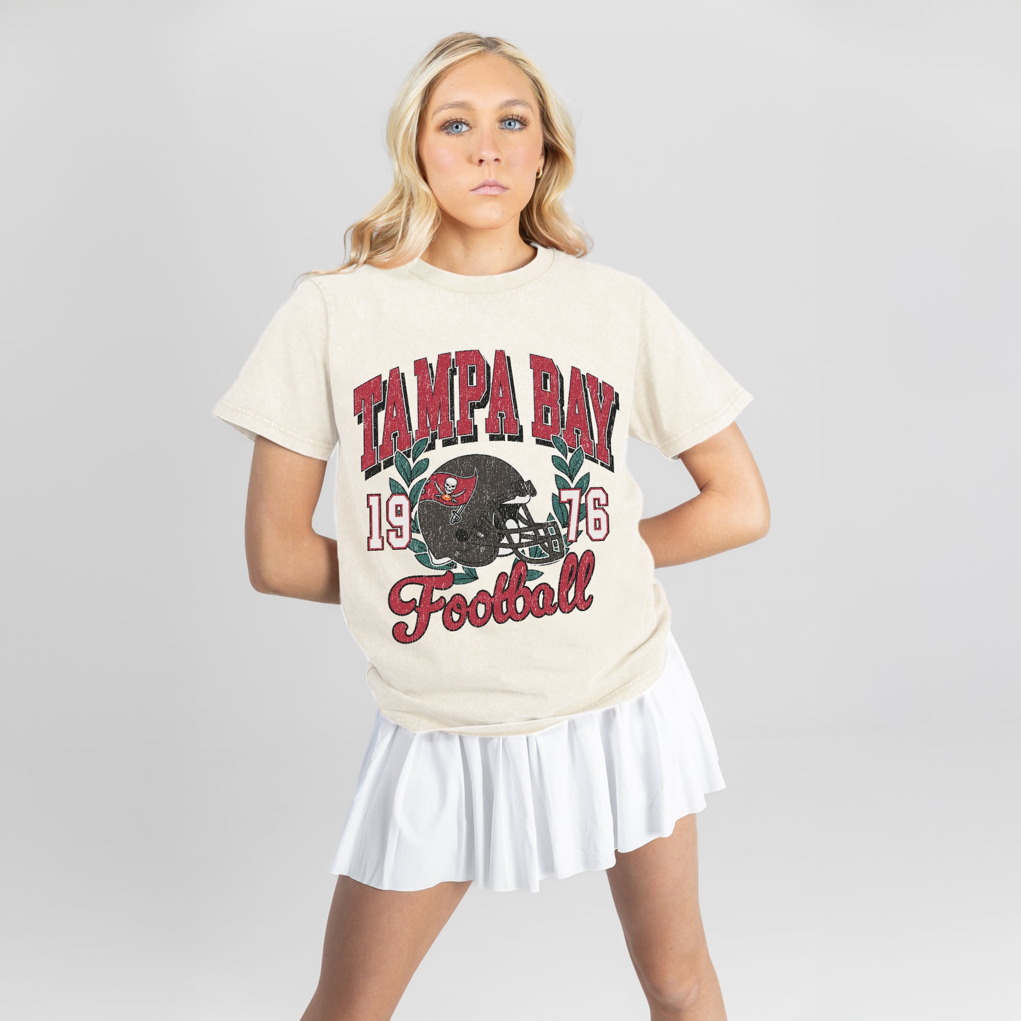 Women's Gameday Couture Natural Tampa Bay Buccaneers Raised on Victory T-Shirt