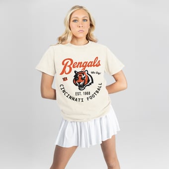 Women's Gameday Couture Natural Cincinnati Bengals You Know Our Name T-Shirt