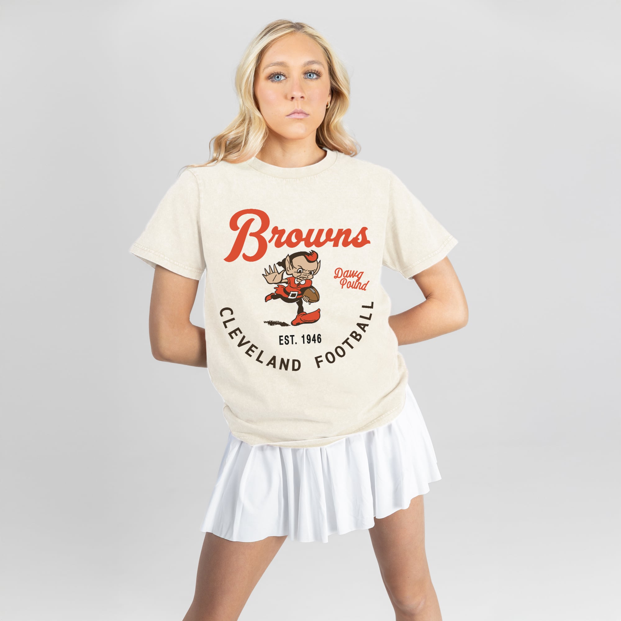 Women's Gameday Couture Natural Cleveland Browns You Know Our Name T-Shirt