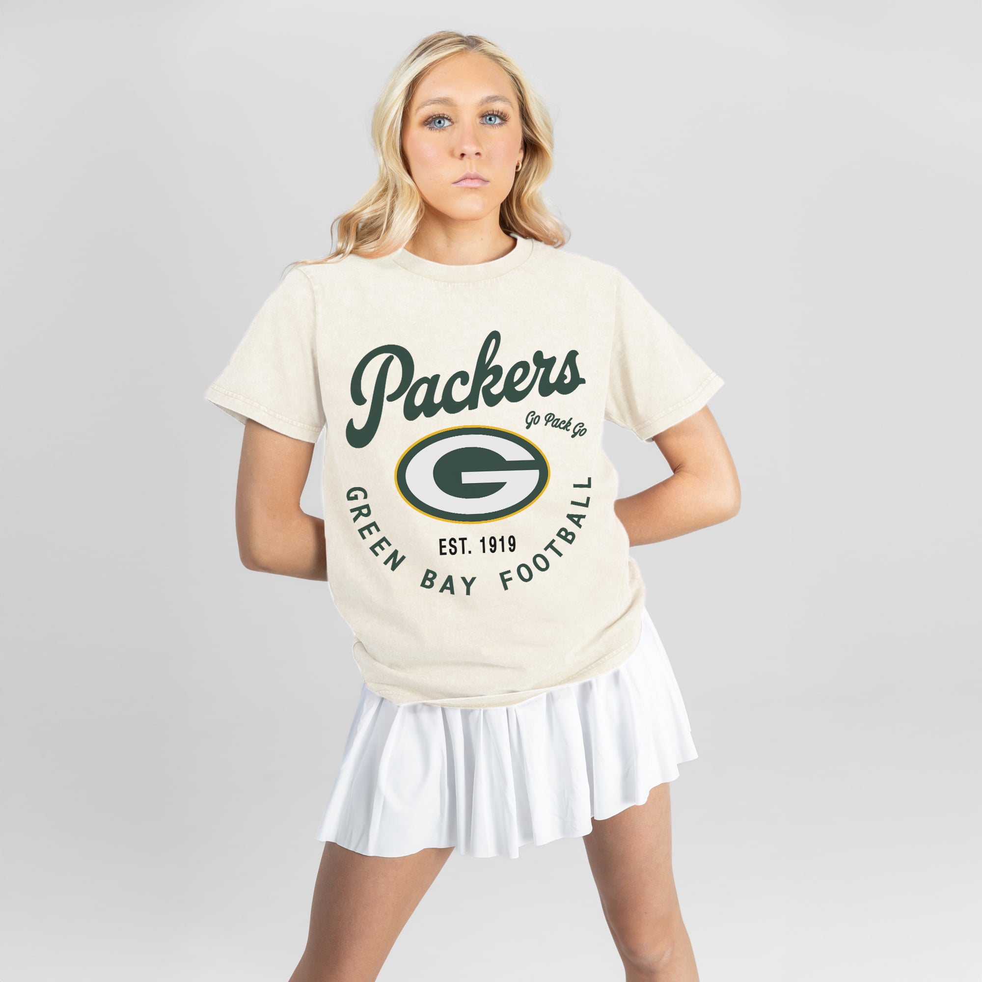 Women's Gameday Couture Natural Green Bay Packers You Know Our Name T-Shirt