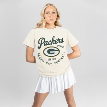 Women's Gameday Couture Natural Green Bay Packers You Know Our Name T-Shirt