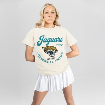 Women's Gameday Couture Natural Jacksonville Jaguars You Know Our Name T-Shirt