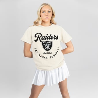 Women's Gameday Couture Natural Las Vegas Raiders You Know Our Name T-Shirt