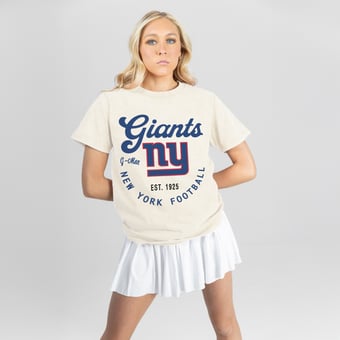 Women's Gameday Couture Natural New York Giants You Know Our Name T-Shirt