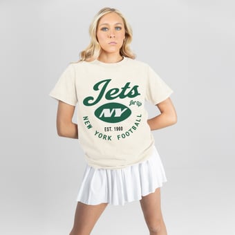 Women's Gameday Couture Natural New York Jets You Know Our Name T-Shirt