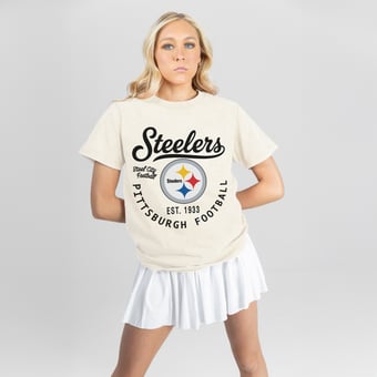 Women's Gameday Couture Natural Pittsburgh Steelers You Know Our Name T-Shirt