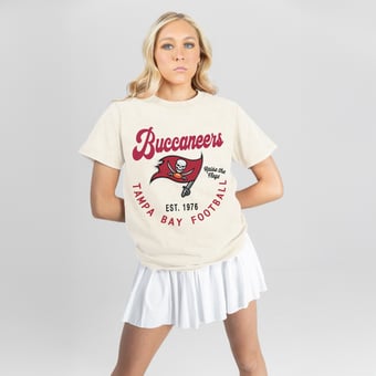 Women's Gameday Couture Natural Tampa Bay Buccaneers You Know Our Name T-Shirt