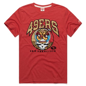 Men's Homage  Scarlet San Francisco 49ers NFL x Grateful Dead Tri-Blend T-Shirt