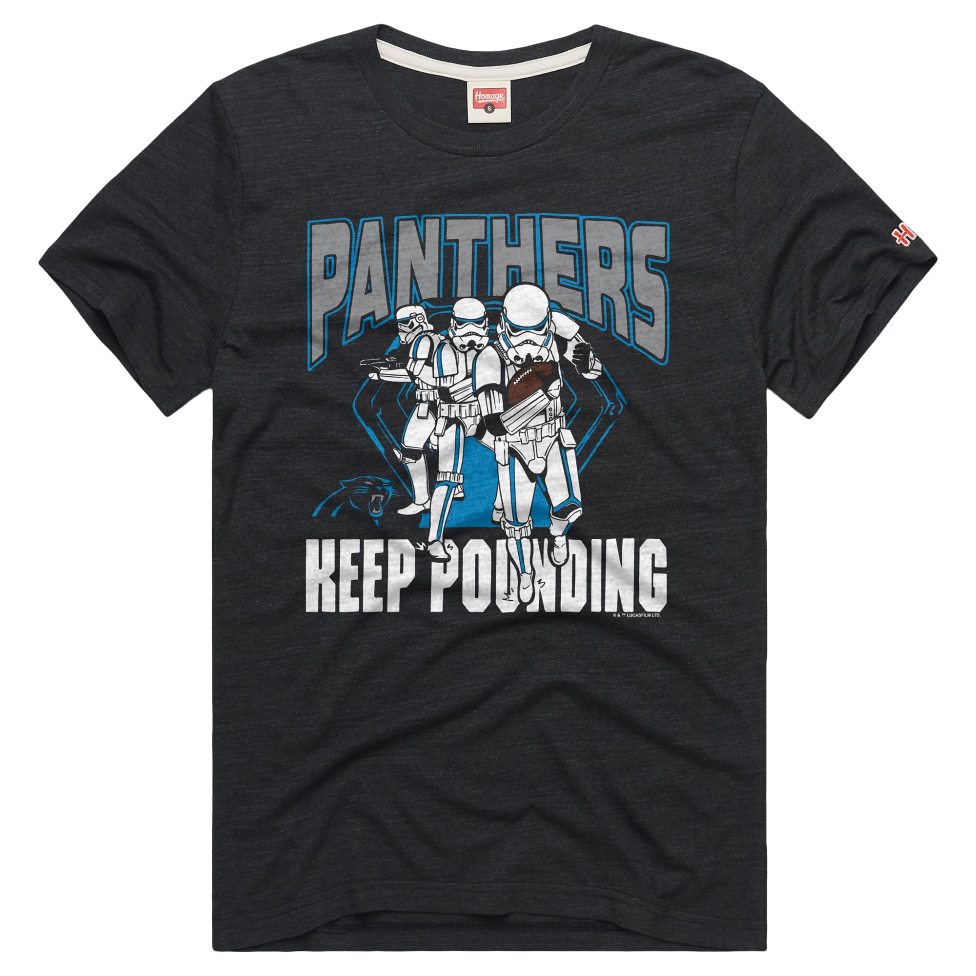 Unisex Homage Charcoal Carolina Panthers Star Wars x NFL Tri-Blend T-Shirt