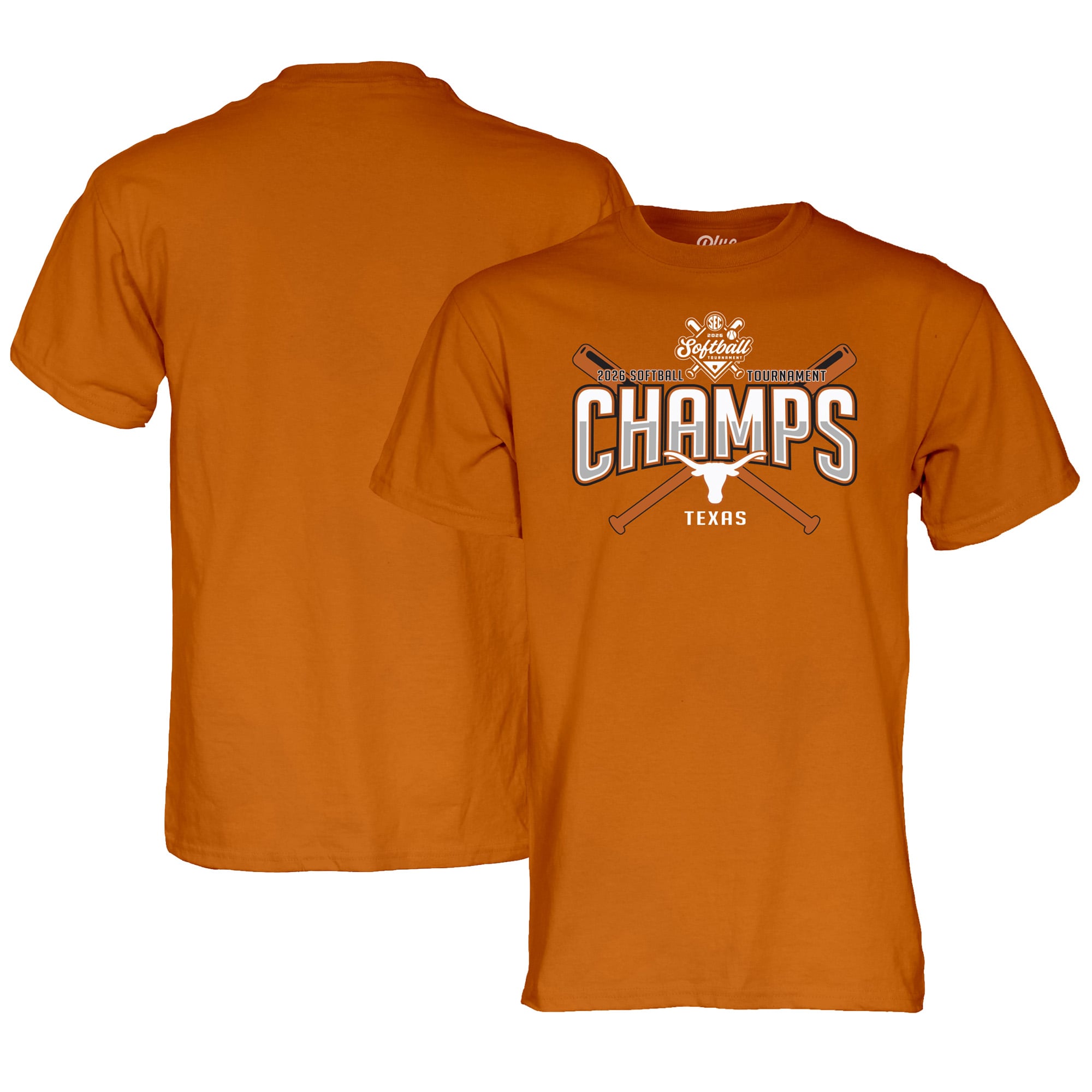 Unisex Blue 84  Texas Orange Texas Longhorns 2026 SEC Softball Tournament Champions Locker Room T-Shirt