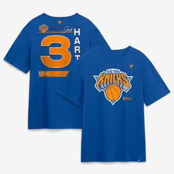 Men's Josh Hart Blue New York Knicks 2026 NBA Finals Name & Number Legacy T-Shirt