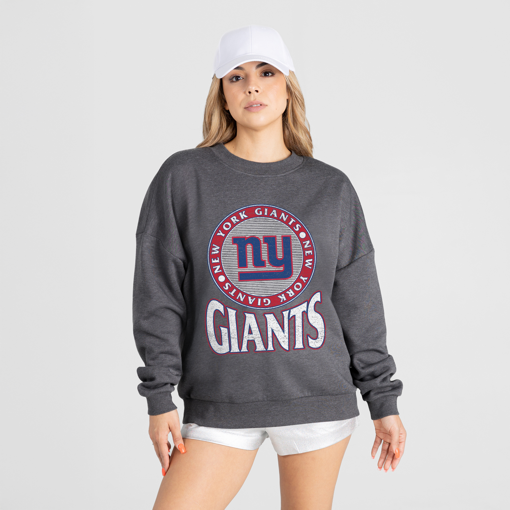 Women’s Gameday Couture Charcoal New York Giants Saturday Seal Oversized Premium Drop Shoulder Sweatshirt Women’s Gameday Couture Charcoal New York Giants Saturday Seal Oversized Premium Drop Shoulder Sweatshirt