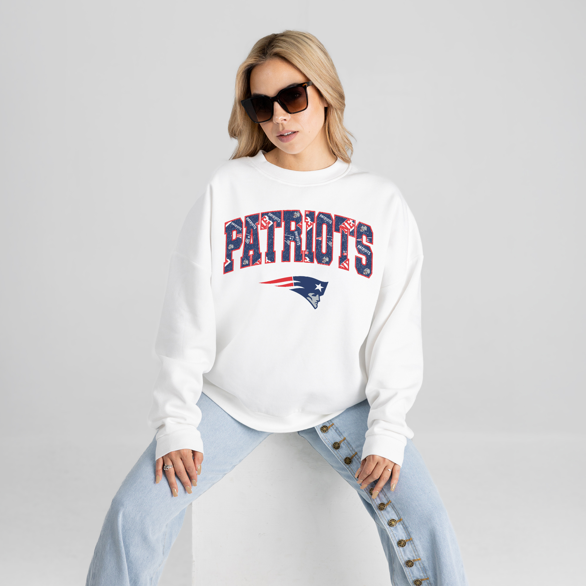 Gameday Couture Women's White New England Patriots Sweet Play Oversized Premium Drop Shoulder Sweatshirt - White