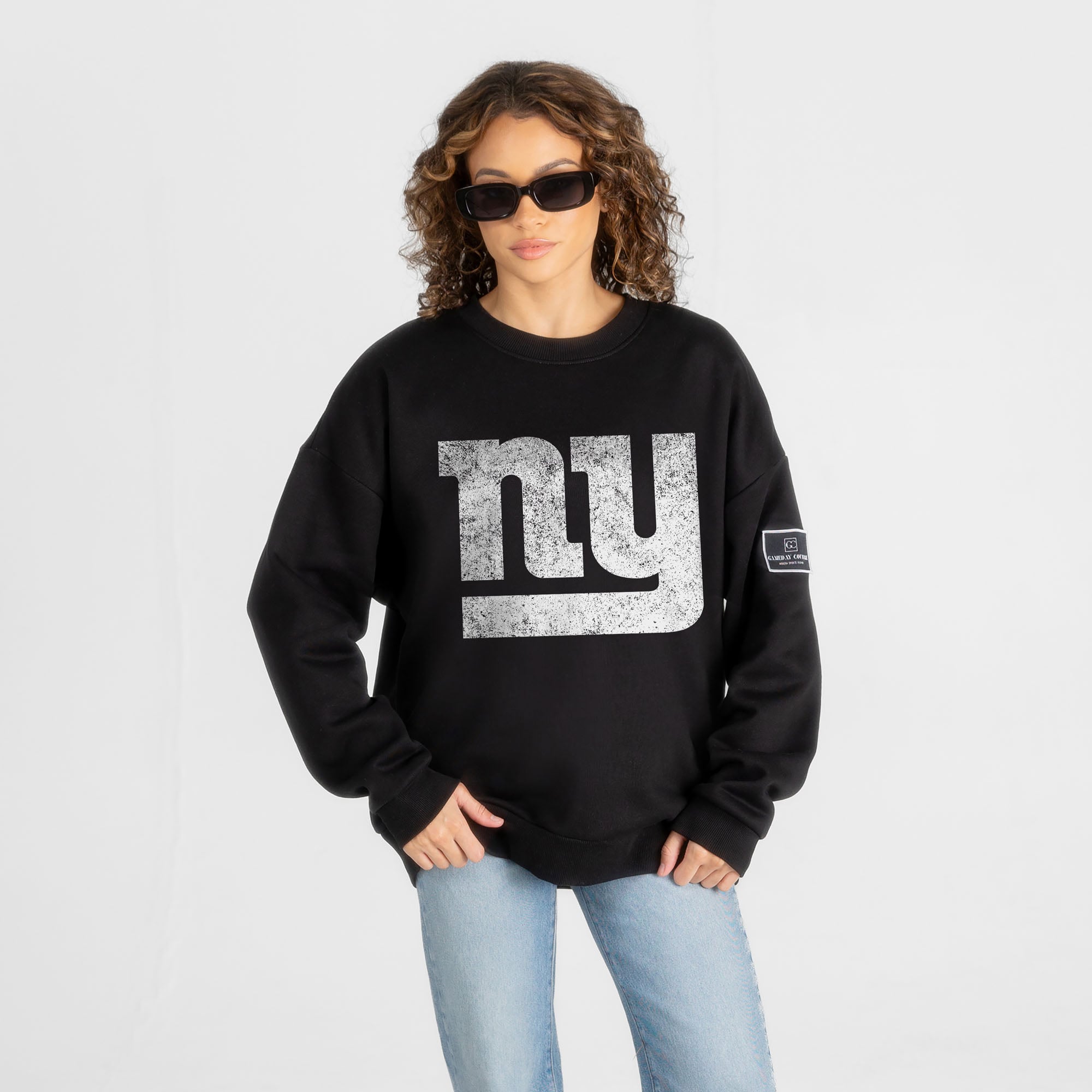 Women’s Gameday Couture Black New York Giants Bold Move Black Label Premium Drop Shoulder Sweatshirt Women’s Gameday Couture Black New York Giants Bold Move Black Label Premium Drop Shoulder Sweatshirt