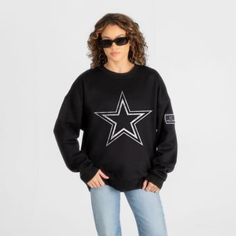 Women's Gameday Couture Black Dallas Cowboys Bold Move Black Label Premium Drop Shoulder Sweatshirt