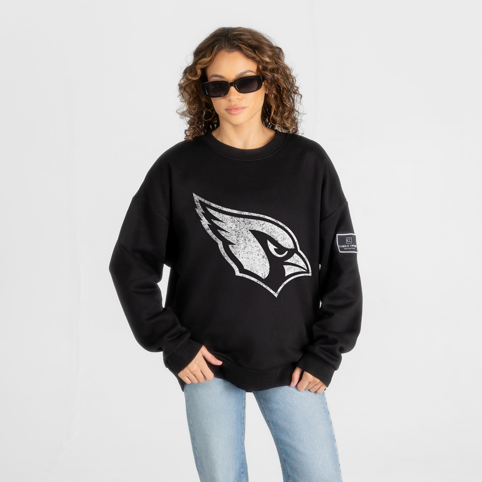 Gameday Couture Women's Black Arizona Cardinals Bold Move Black Label Premium Drop Shoulder Sweatshirt - Black