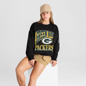 Women's Gameday Couture Black Green Bay Packers Victory Prime Black Label Premium Drop Shoulder Sweatshirt