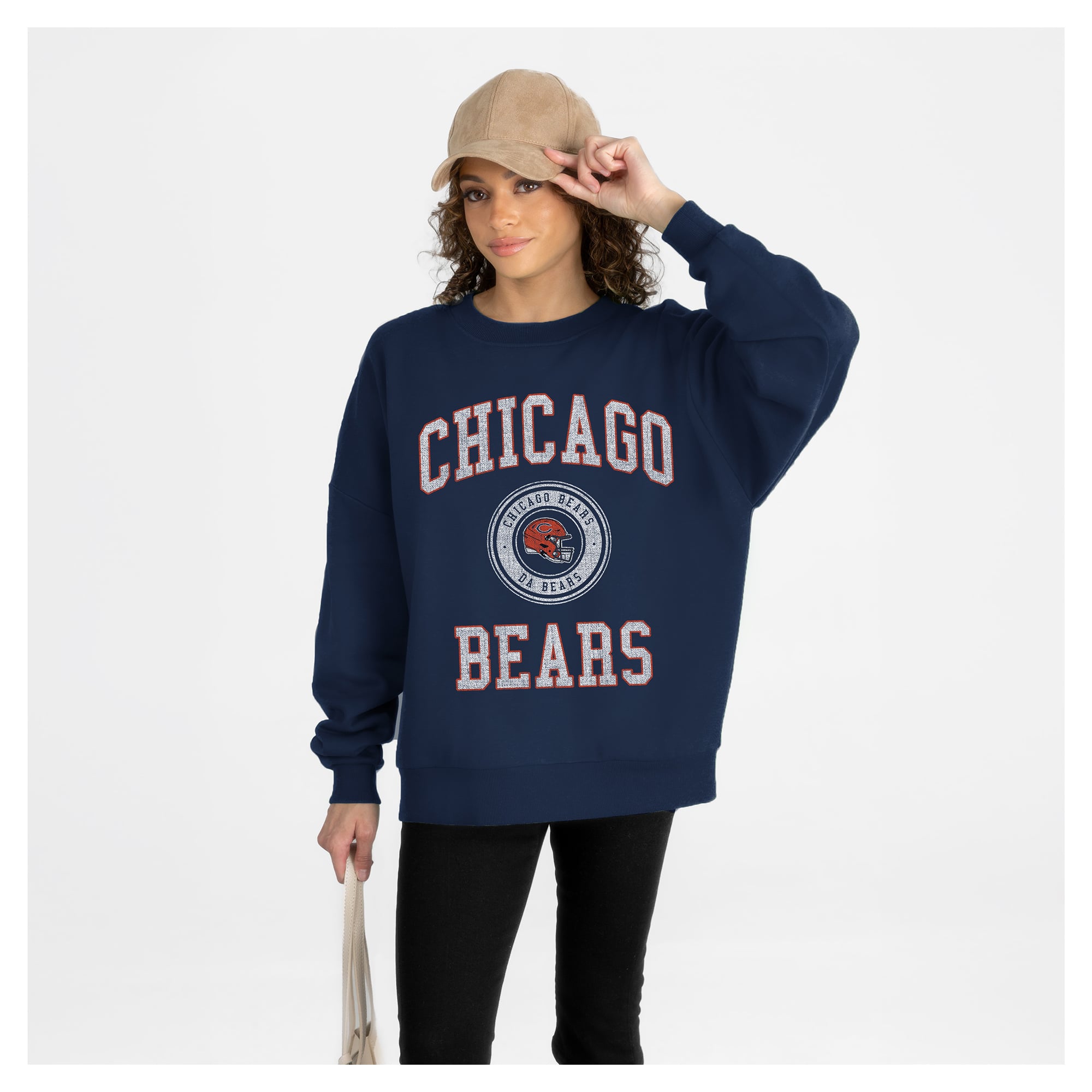 Women’s Gameday Couture Navy Chicago Bears Prime Play Oversized Premium Drop Shoulder Sweatshirt Women’s Gameday Couture Navy Chicago Bears Prime Play Oversized Premium Drop Shoulder Sweatshirt