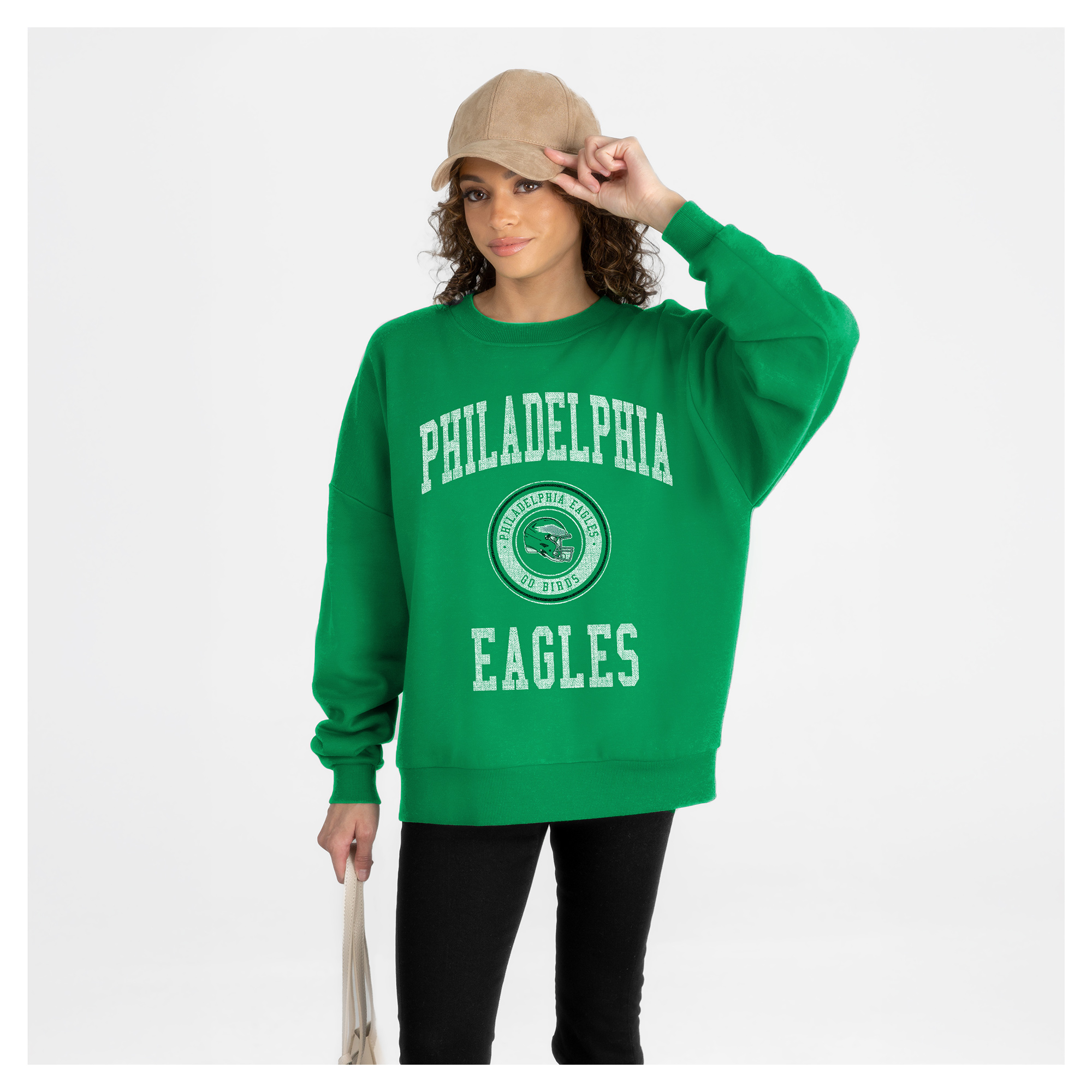 Gameday Couture Women's Kelly Green Philadelphia Eagles Prime Play Oversized Premium Drop Shoulder Sweatshirt - Kelly Green