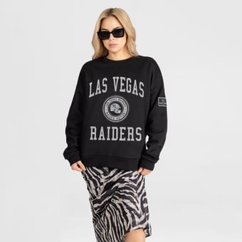 Women's Gameday Couture Black Las Vegas Raiders Fierce Flow Black Label Premium Drop Shoulder Sweatshirt