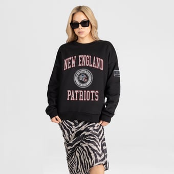 Women's Gameday Couture Black New England Patriots Fierce Flow Black Label Premium Drop Shoulder Sweatshirt