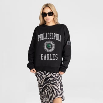 Women's Gameday Couture Black Philadelphia Eagles Fierce Flow Black Label Premium Drop Shoulder Sweatshirt