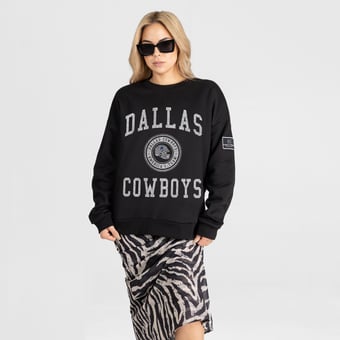 Women's Gameday Couture Black Dallas Cowboys Fierce Flow Black Label Premium Drop Shoulder Sweatshirt