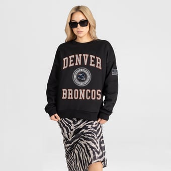Women's Gameday Couture Black Denver Broncos Fierce Flow Black Label Premium Drop Shoulder Sweatshirt